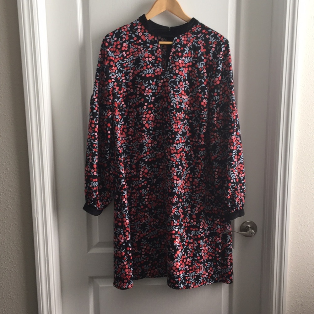 LOFT black and red peasant dress